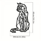 Geometric cat metal wall art - view 2 of 6