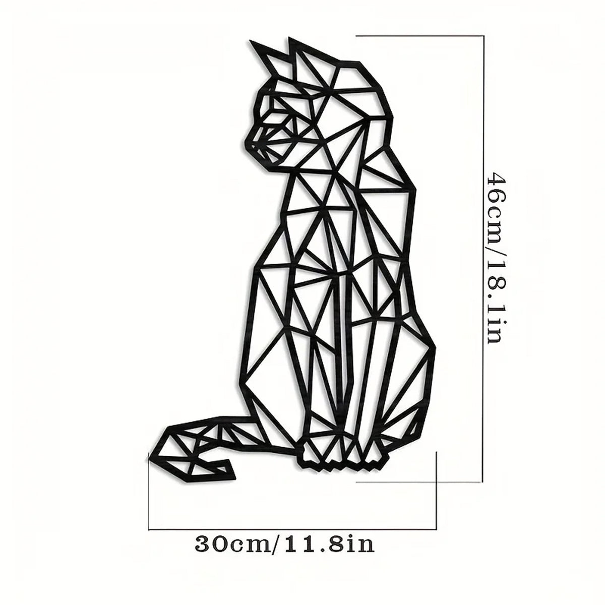 Geometric cat metal wall art - view 2 of 6