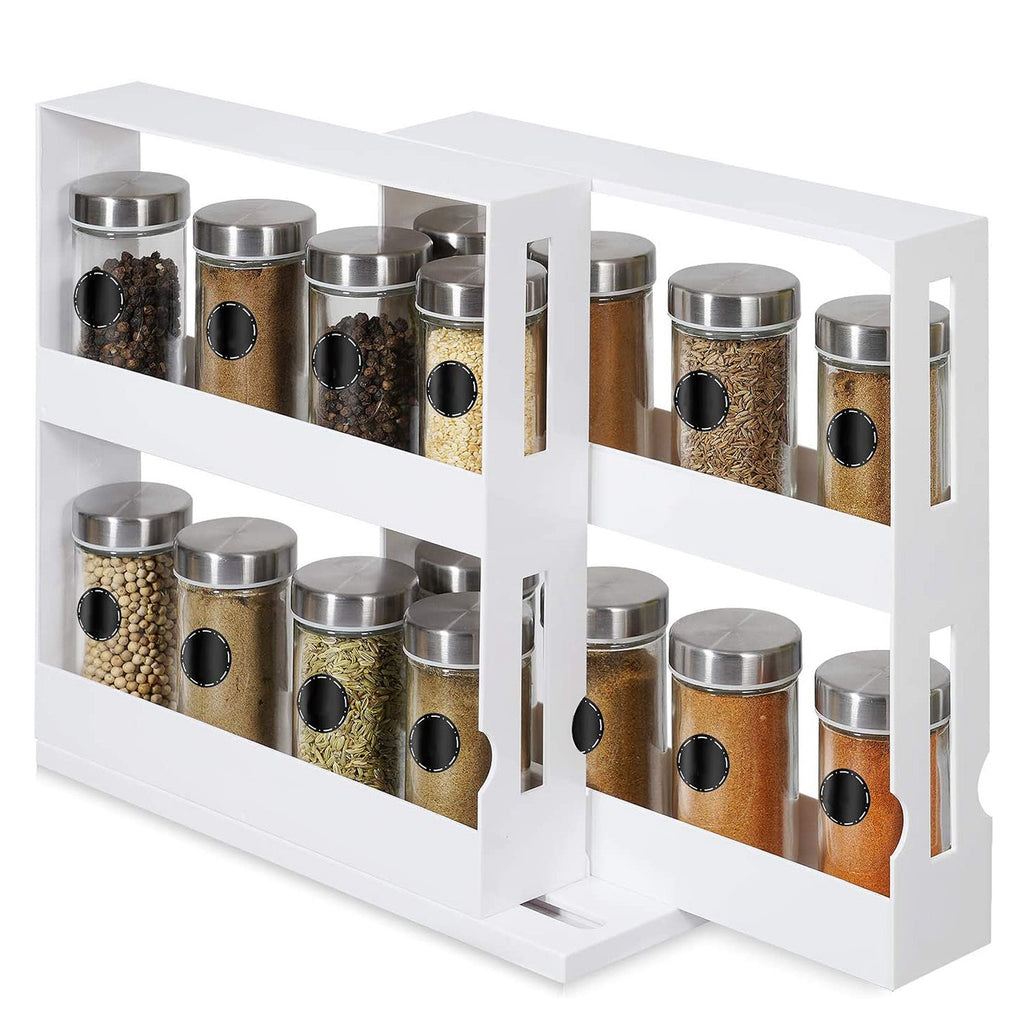 2-Tier Pull-Out Swivel Spice Rack, White - image 6