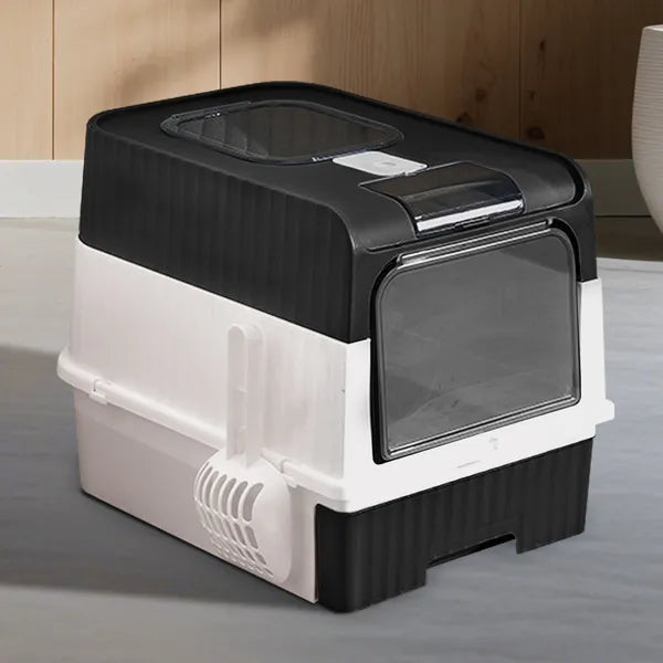 Enclosed Cat Litter Box with Top Entry and Pull-Out Drawer