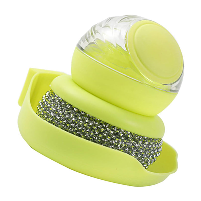 Soap-Dispensing Dish Scrubber with Stainless Steel Ball - view 2