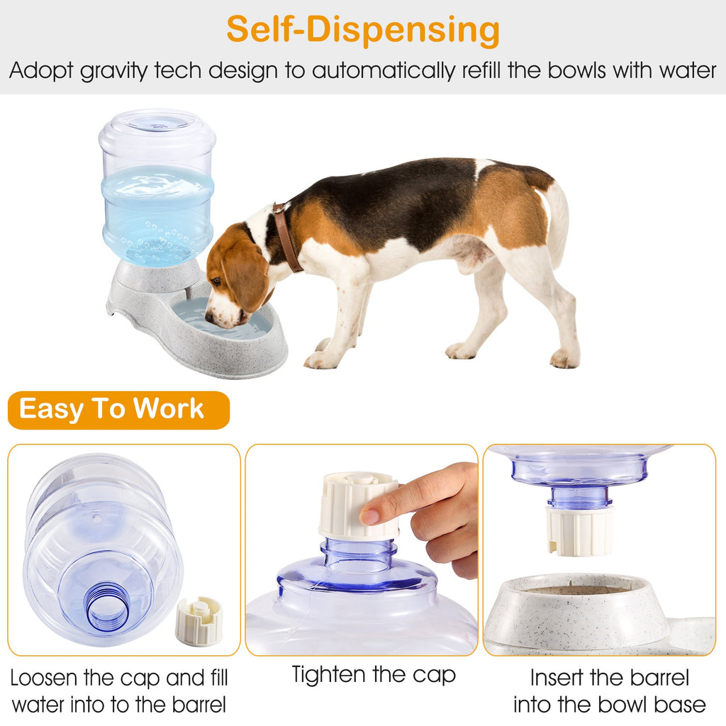 1 Gallon Gravity Pet Water Dispenser, Beige - image 9