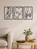 3-Piece Couple Silhouette Metal Wall Art - image 1
