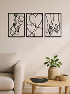 3-Piece Couple Silhouette Metal Wall Art - image 1