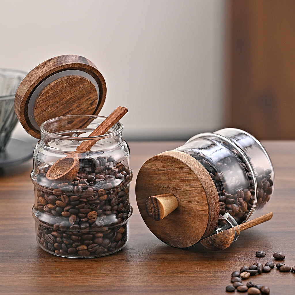 25 oz Glass Coffee Storage Jar with Wooden Lid - image 7