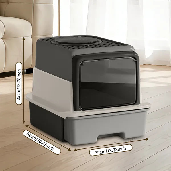 Cat Litter Box with Pull-Out Drawer and Sifting Grid - view 3