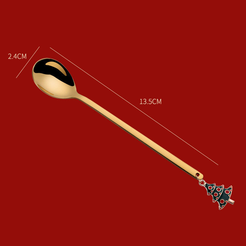 Christmas Dessert Spoons, Gold or Silver - view 5