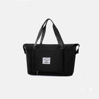 Black foldable travel duffel bag