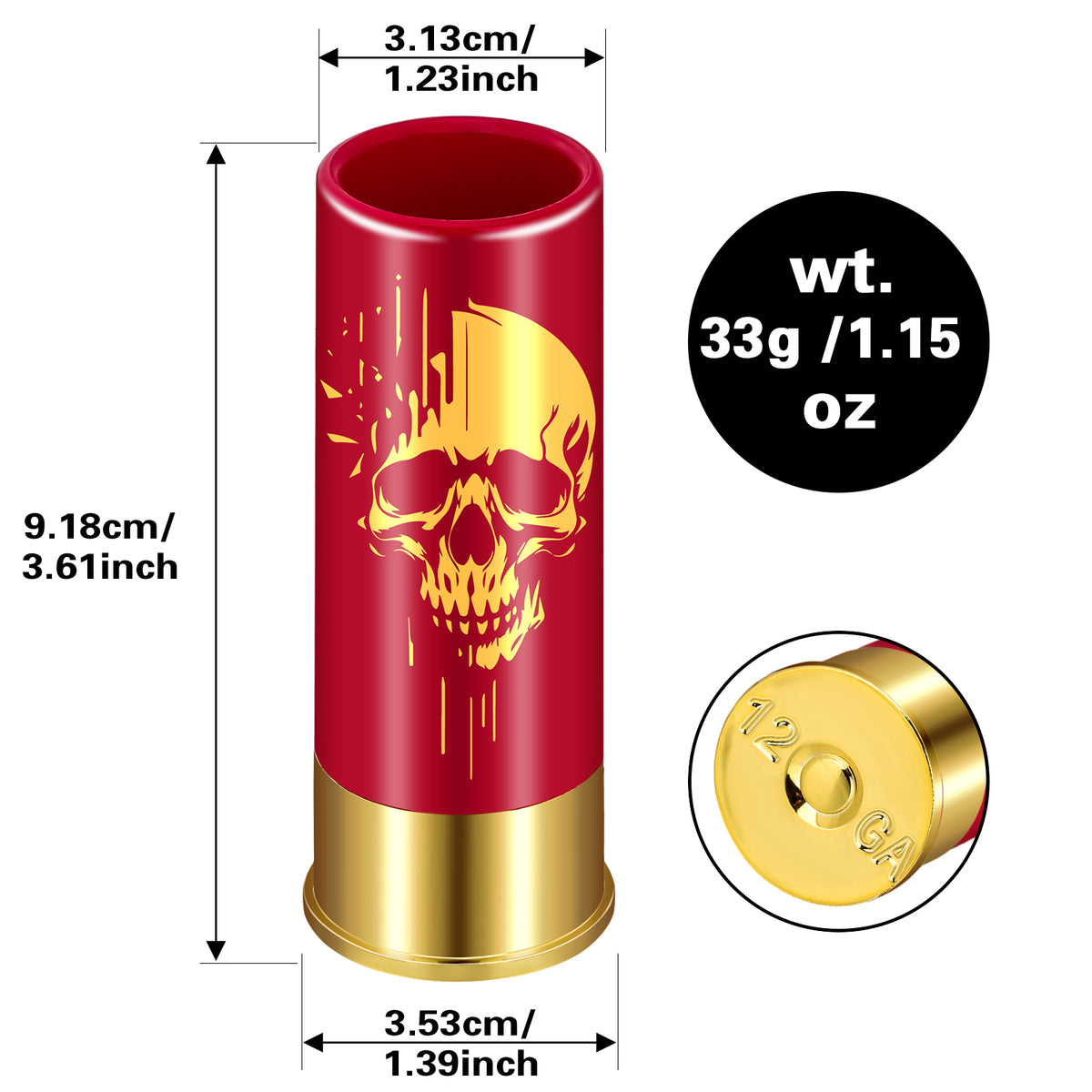 Skull Shot Glasses, Set of 4, 1.5 oz Reusable Plastic Cups - image 2