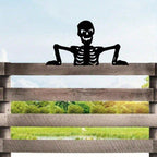 Peeking Skeleton Metal Silhouette Halloween Decor