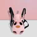 Coral powder front carrier cat backpack, front view