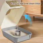 Extra Large Enclosed Cat Litter Box, Gray - image 3