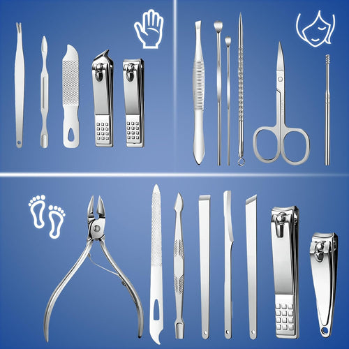 19-Piece Manicure and Pedicure Set, Blue - image 2