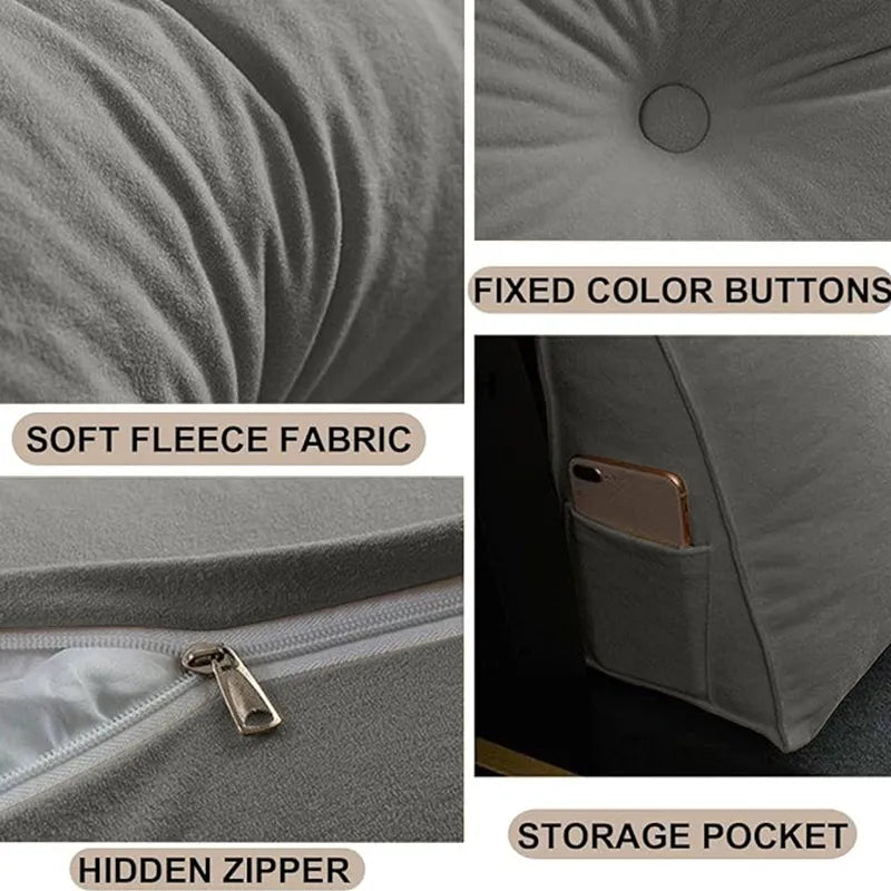 Triangle Reading Wedge Cushion, Gray - view 5