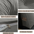 Triangle Reading Wedge Cushion, Gray - view 5