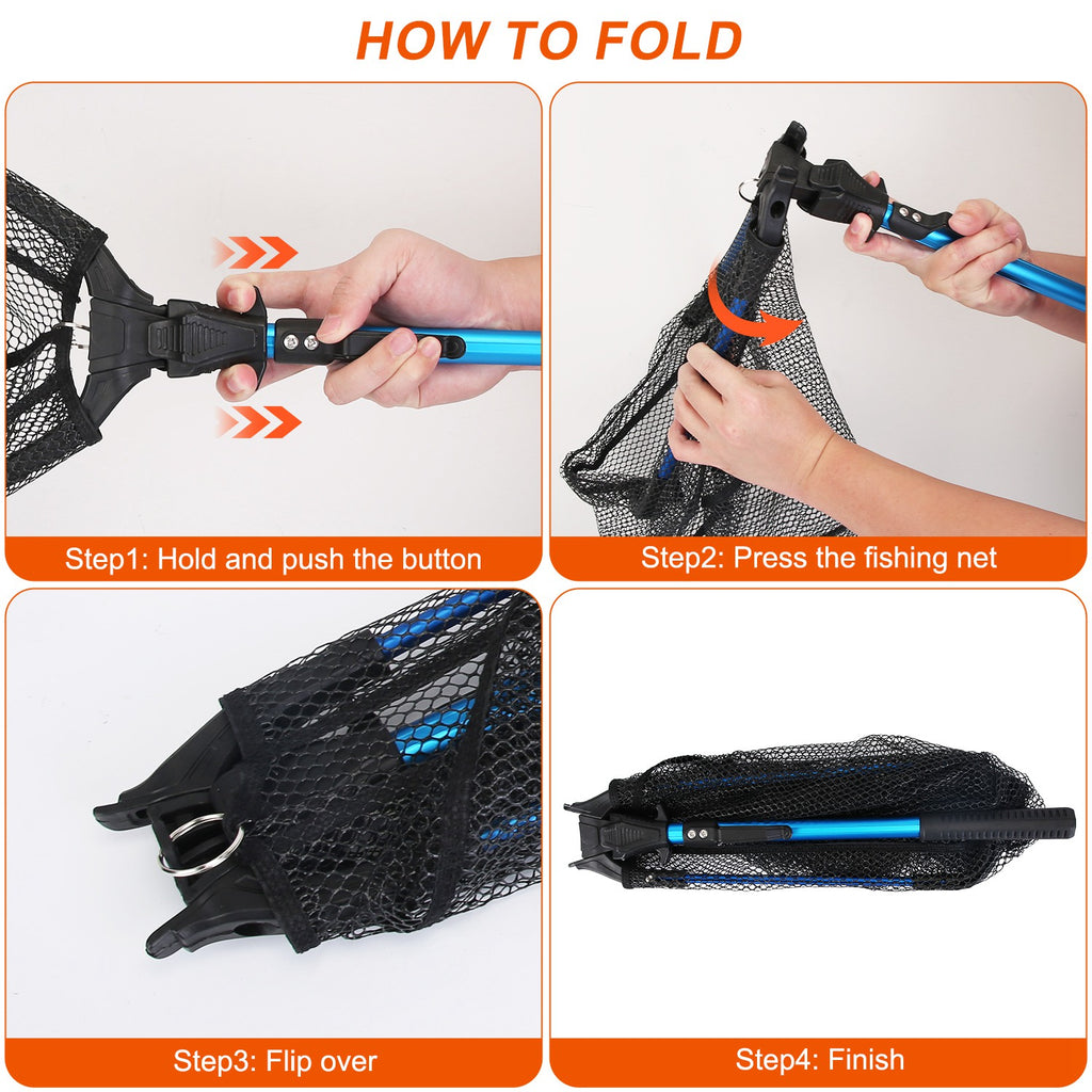 Foldable Fishing Landing Net with Aluminum Alloy Rod and EVA Handle - image 6