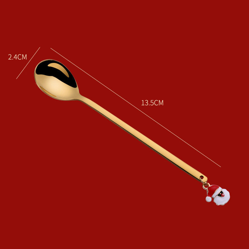 Christmas Dessert Spoons, Gold or Silver - view 7