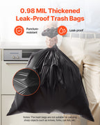 Tall Drawstring Kitchen Trash Bags, 30 Gallon, 50 Count