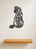 Geometric cat metal wall art - view 1 of 6