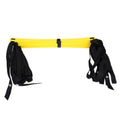 Agility ladder with tangled straps on a white background