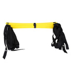 Agility ladder with tangled straps on a white background