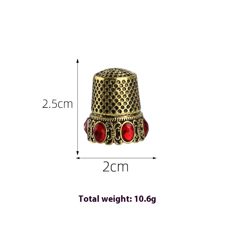 Decorative Metal Thimble and Awl Sewing Set - view 7