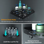 Black Aluminum Corner Shower Caddy Set - image 8