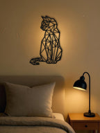 Geometric cat metal wall art - view 5 of 6