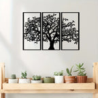 3-Piece Tree of Life Metal Wall Art, Black Iron Wall Decor - image 3