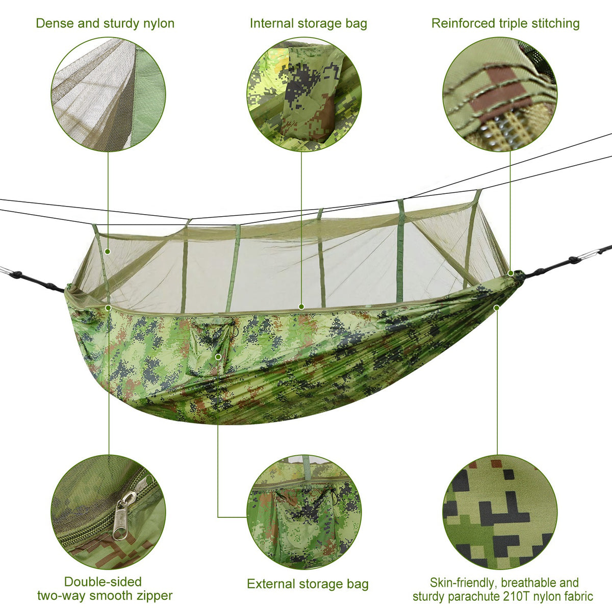 Double Camping Hammock with Mosquito Net - view 3