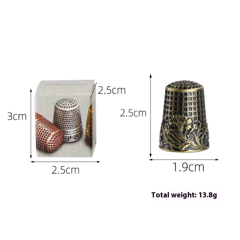 Decorative Metal Thimble and Awl Sewing Set - view 14