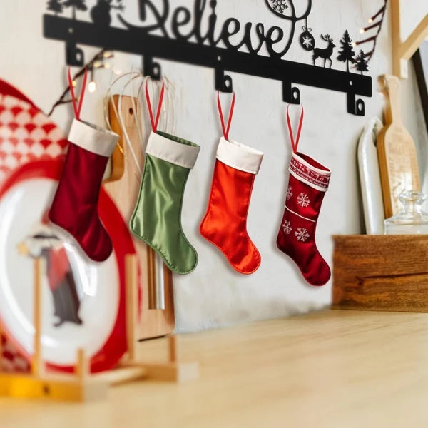 Believe Christmas Metal Stocking Hooks - image 1