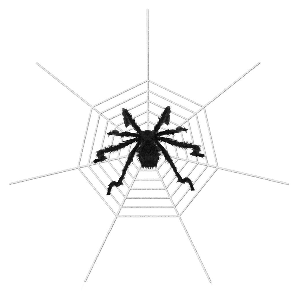 Giant 49 in Hairy Halloween Spider with Web - image 2