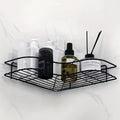Black Metal Corner Shower Shelf - image 1