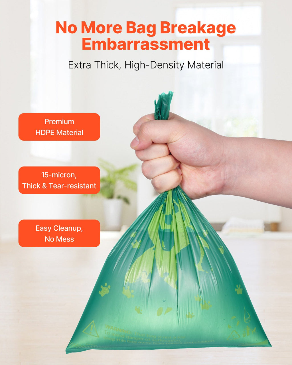 Dog poop bags in use on a walk