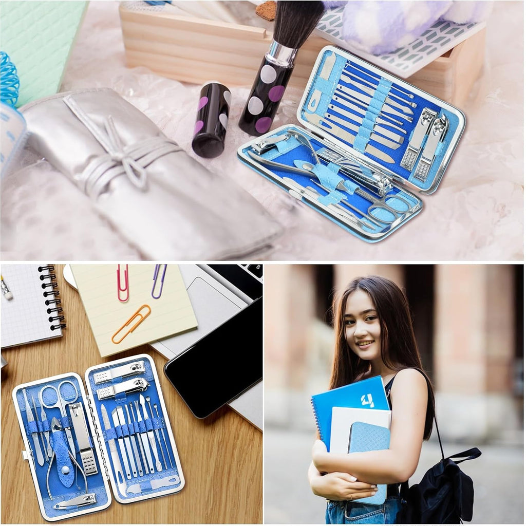 19-Piece Manicure and Pedicure Set, Blue - image 5