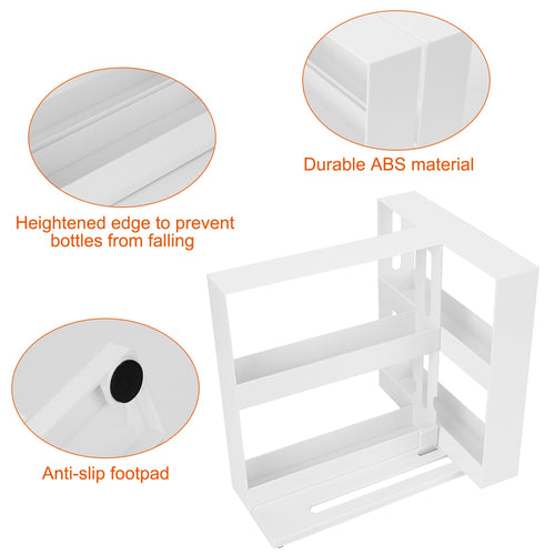 2-Tier Pull-Out Swivel Spice Rack, White - image 2