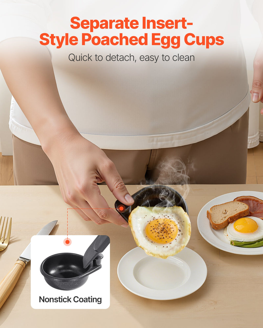 4-Cup Stainless Steel Egg Poacher Pan - image 5