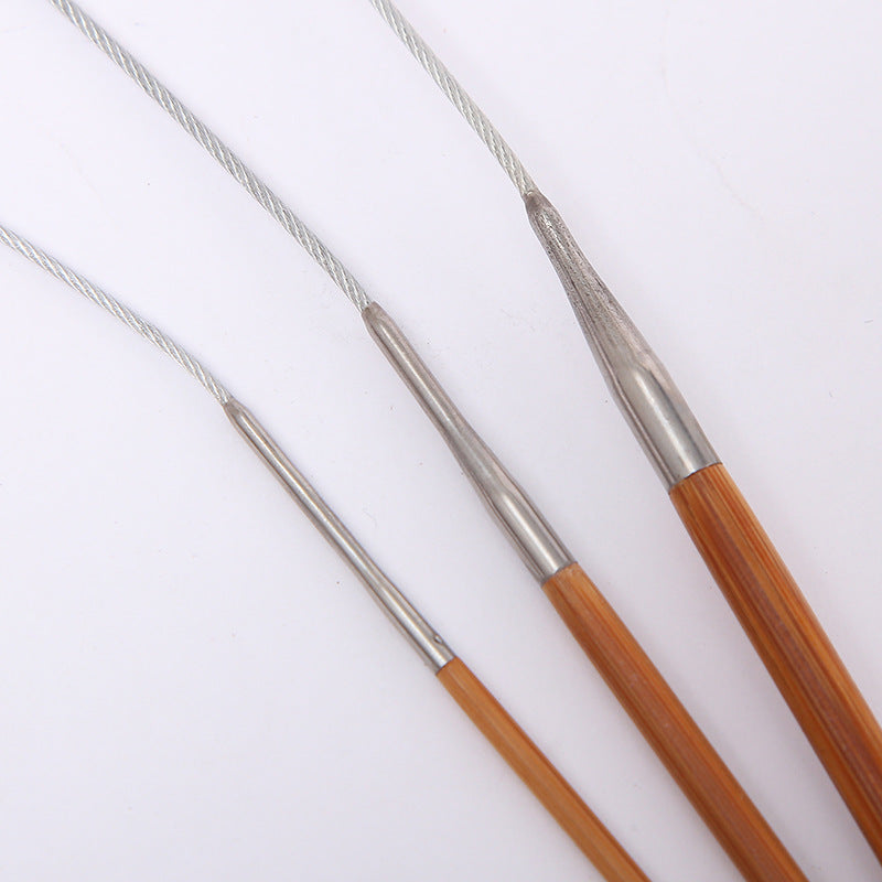 Bamboo Circular Knitting Needles with Steel Cable - view 2