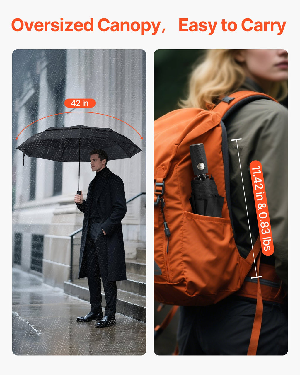 42-Inch Compact Automatic Travel Umbrella - image 3