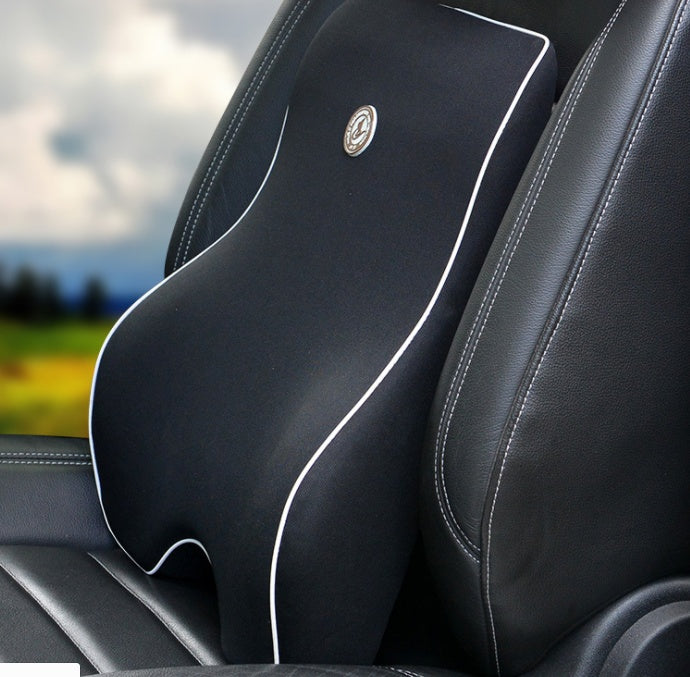 Black car seat back support on a car seat