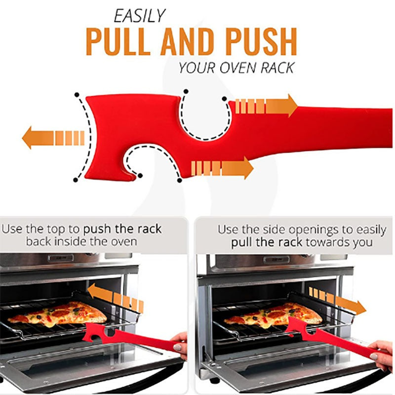 Silicone Oven Rack Push-Pull Tool with Long Handle - image 4