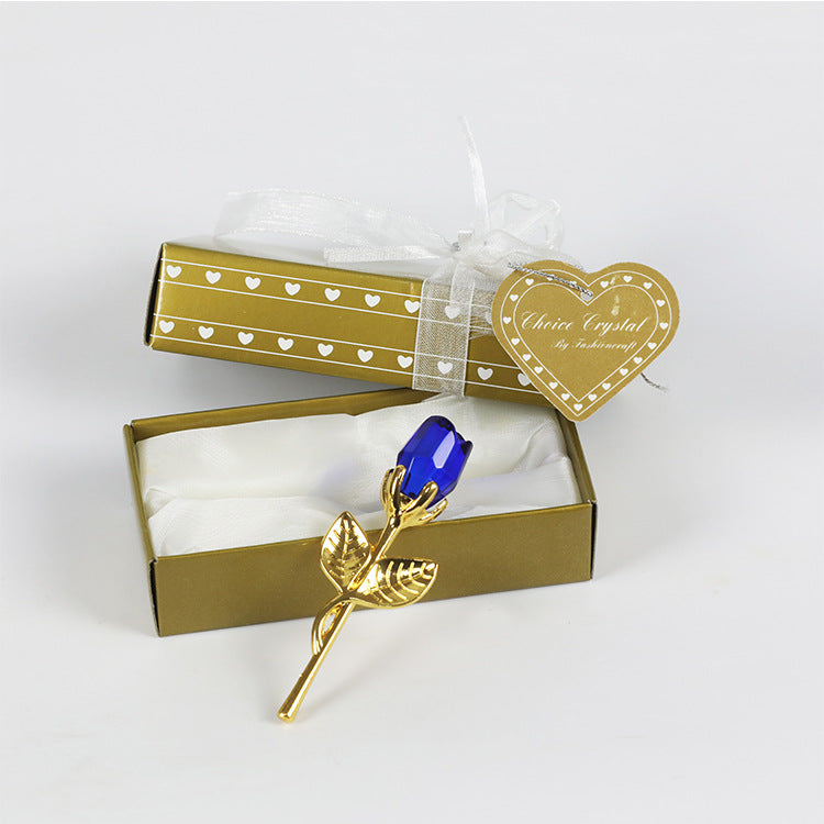 Crystal Metal Rose Keepsake Gift