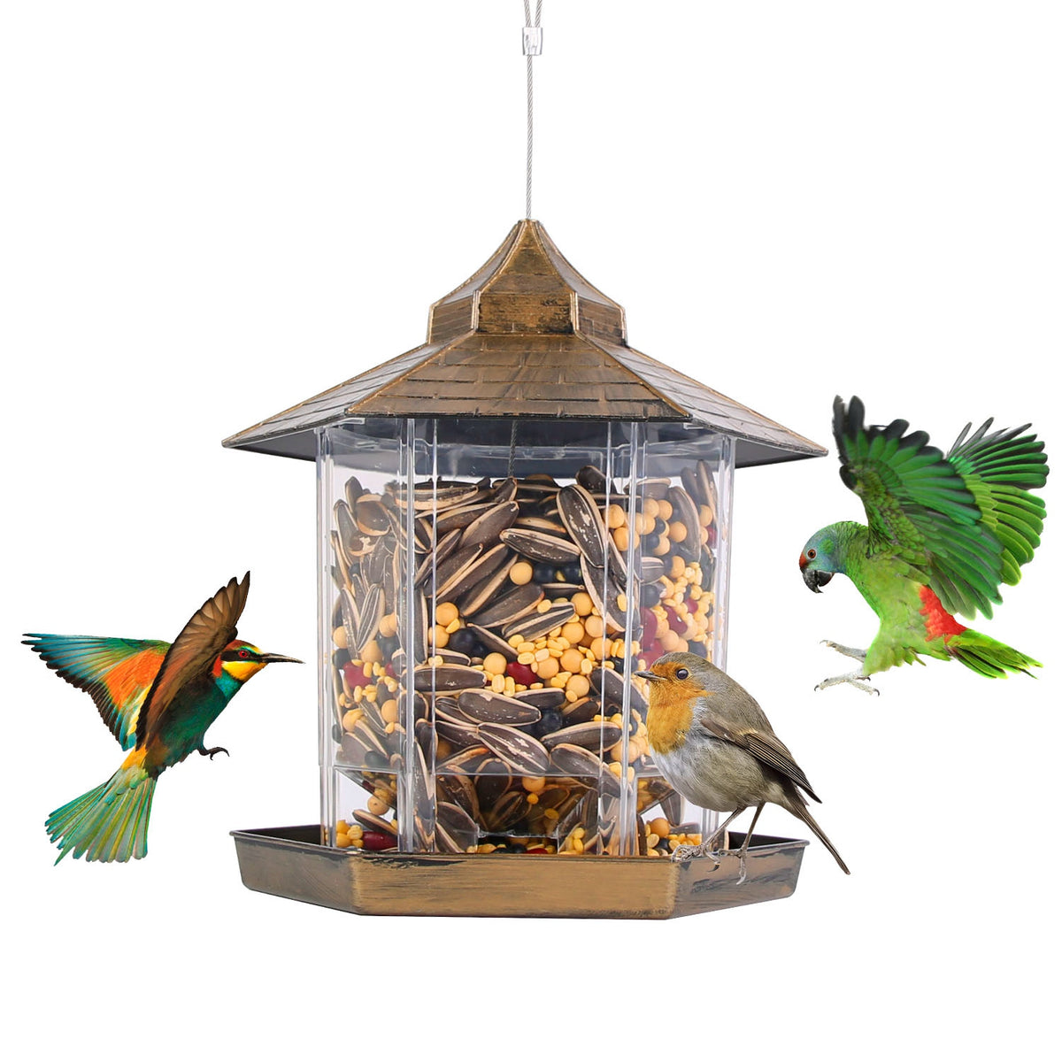Hanging gazebo wild bird feeder, view 11
