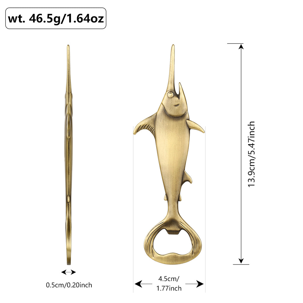 Swordfish handle bottle opener, view 2
