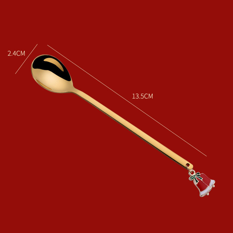 Christmas Dessert Spoons, Gold or Silver - view 3