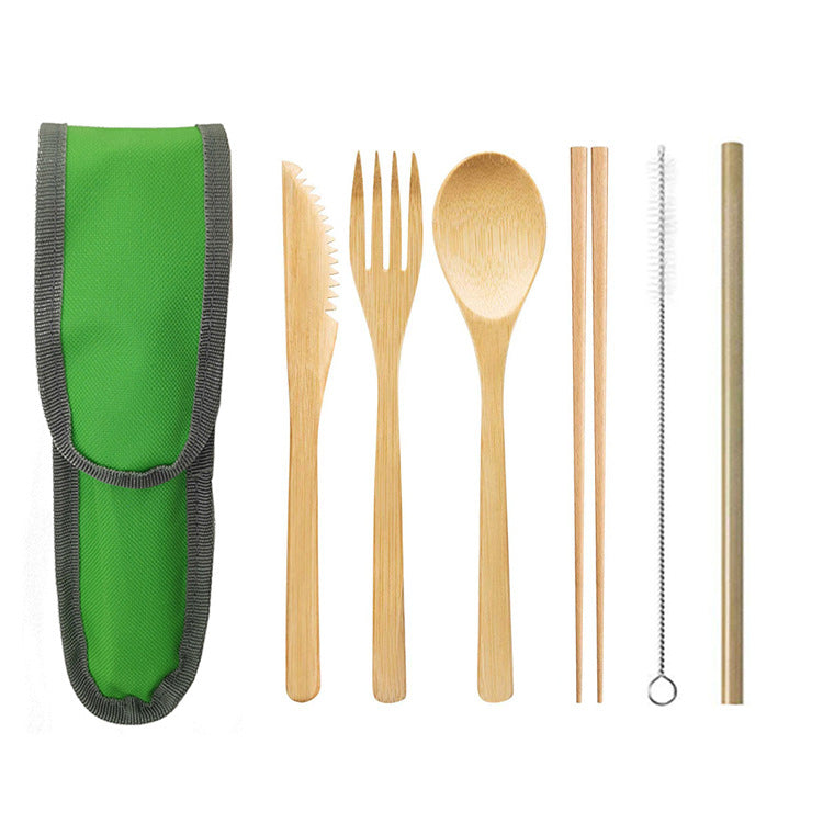 Reusable Bamboo Travel Cutlery Set with Case - view 8