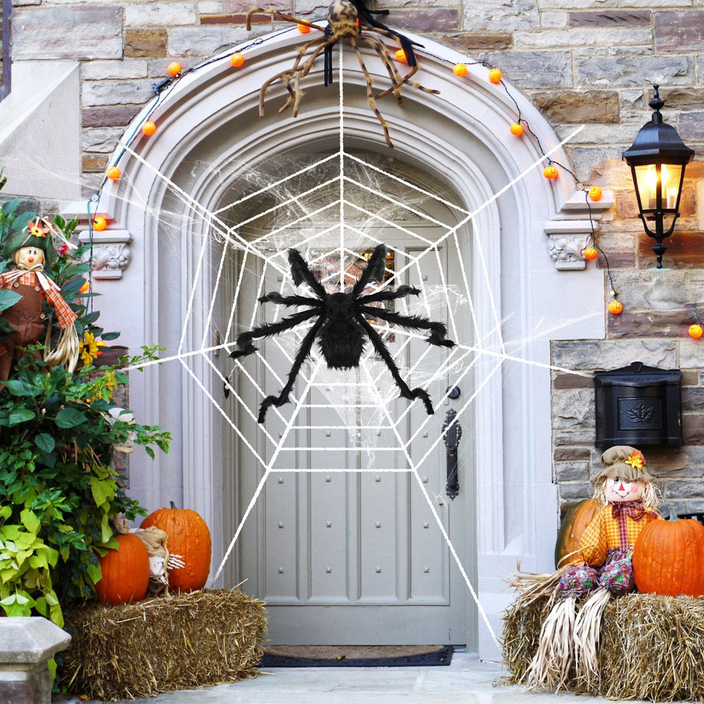 Giant 49 in Hairy Halloween Spider with Web - image 5