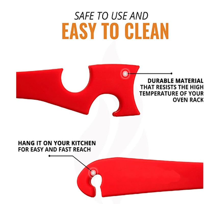 Silicone Oven Rack Push-Pull Tool with Long Handle - image 5