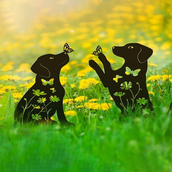 Metal Dog Silhouette Garden Stakes, 2 Pack - view 3